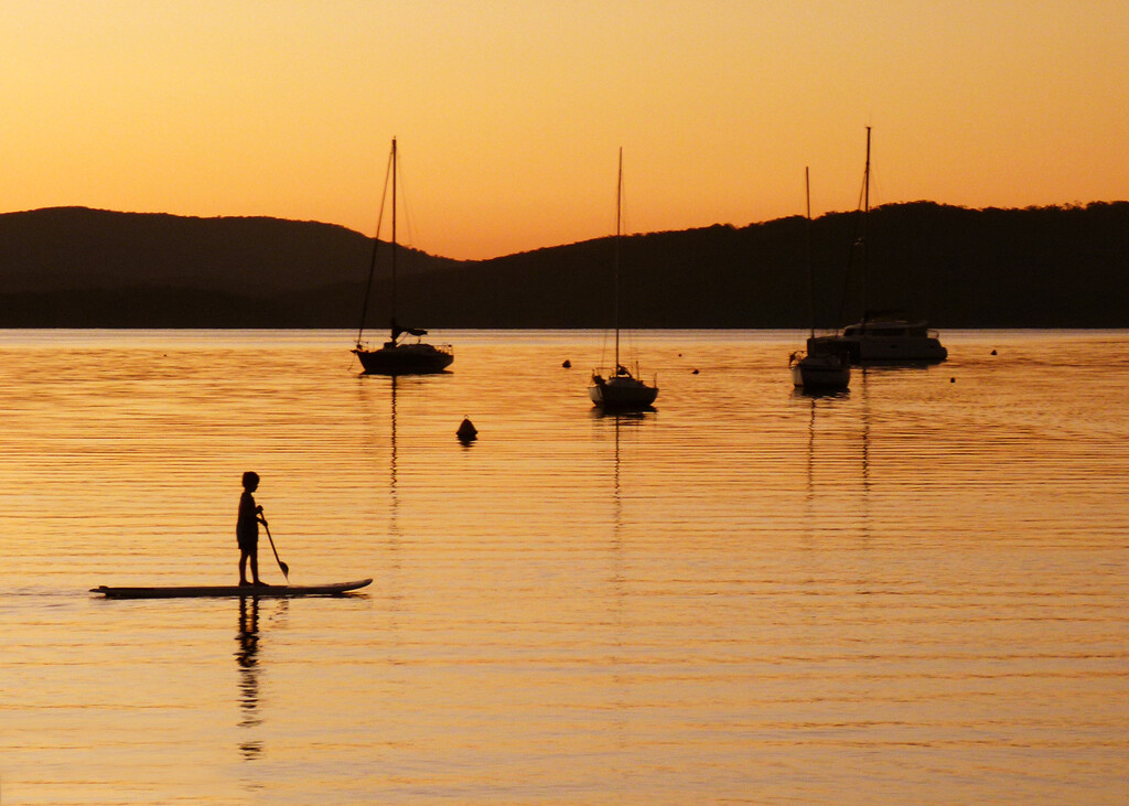 Golden Hour Paddleboarding  by onewing