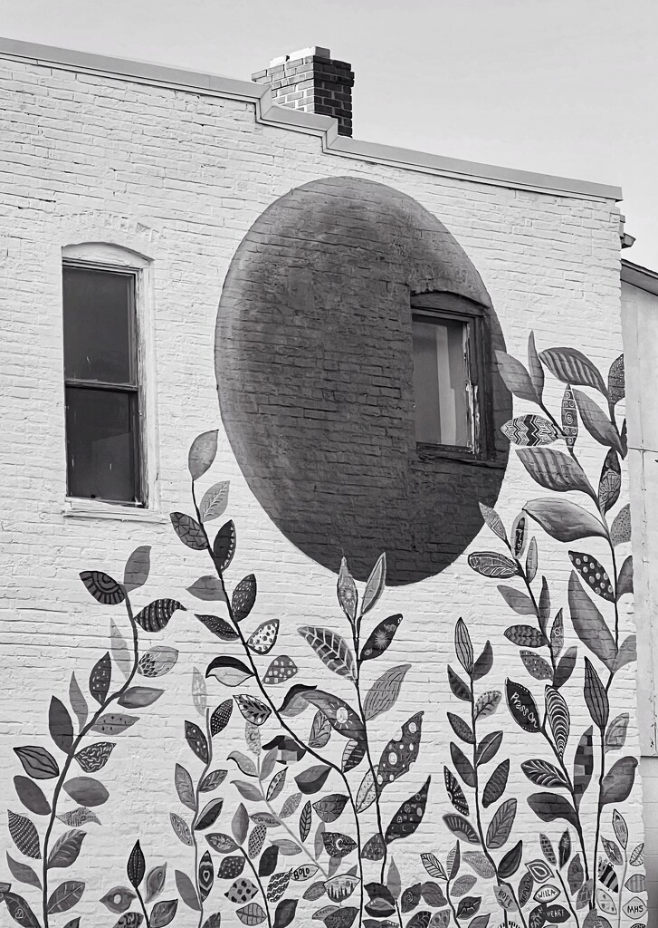 circle in a mural (b&w, day 3) by amyk