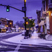 Snowy night @ Main St in uptown by ggshearron
