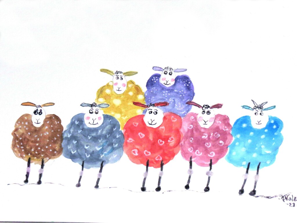 Sheep On a Windy Day by artsygang