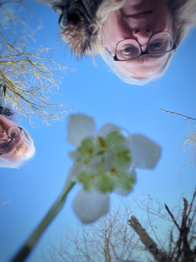 Me, my sister and a snowdrop by tinley23
