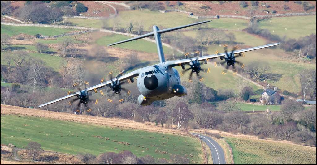 A400 in Welsh mountains by clifford