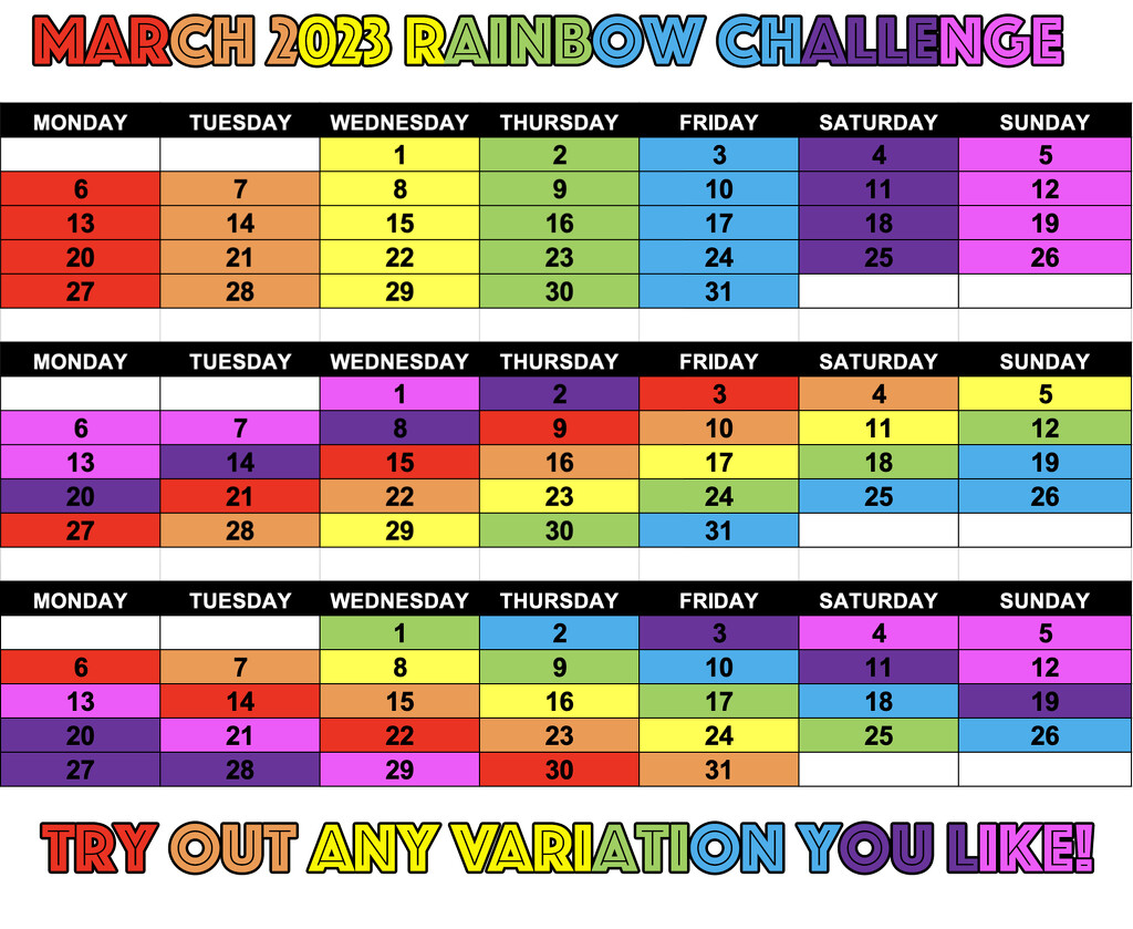 Rainbow Challenge 2023 by koalagardens
