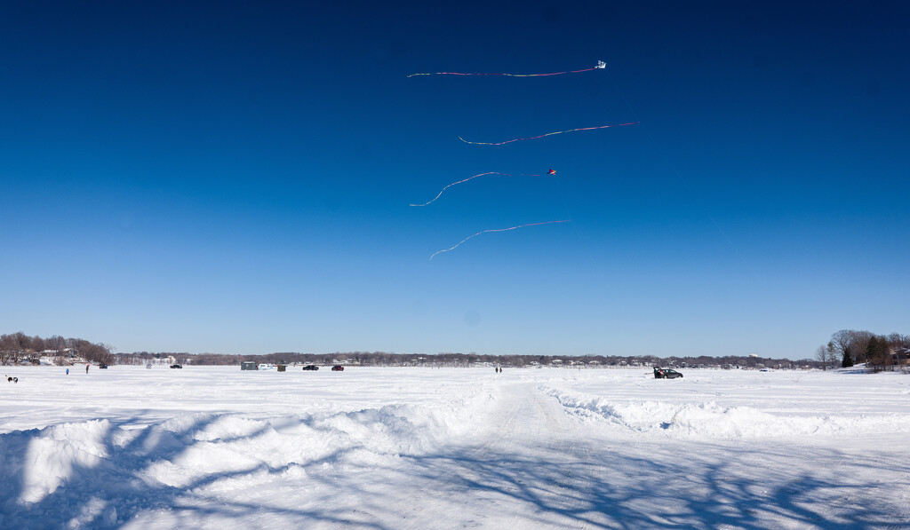 Kite Flying on the Frozen Lake by tosee