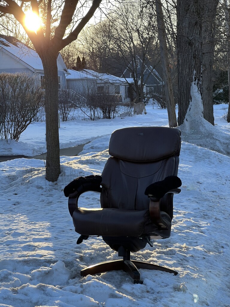 Sunset over a chair by amyk