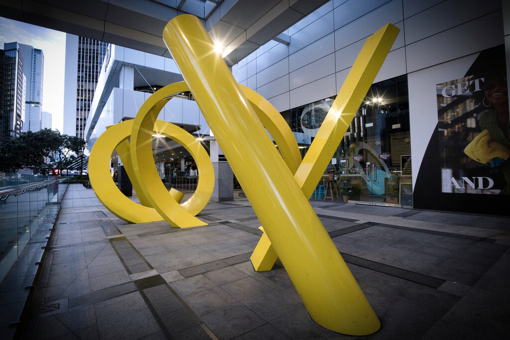 Yellow sculpture by dkbarnett