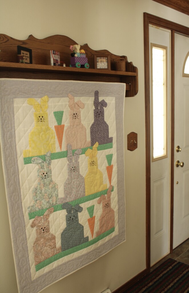 Easter/spring quilt by front door by mltrotter