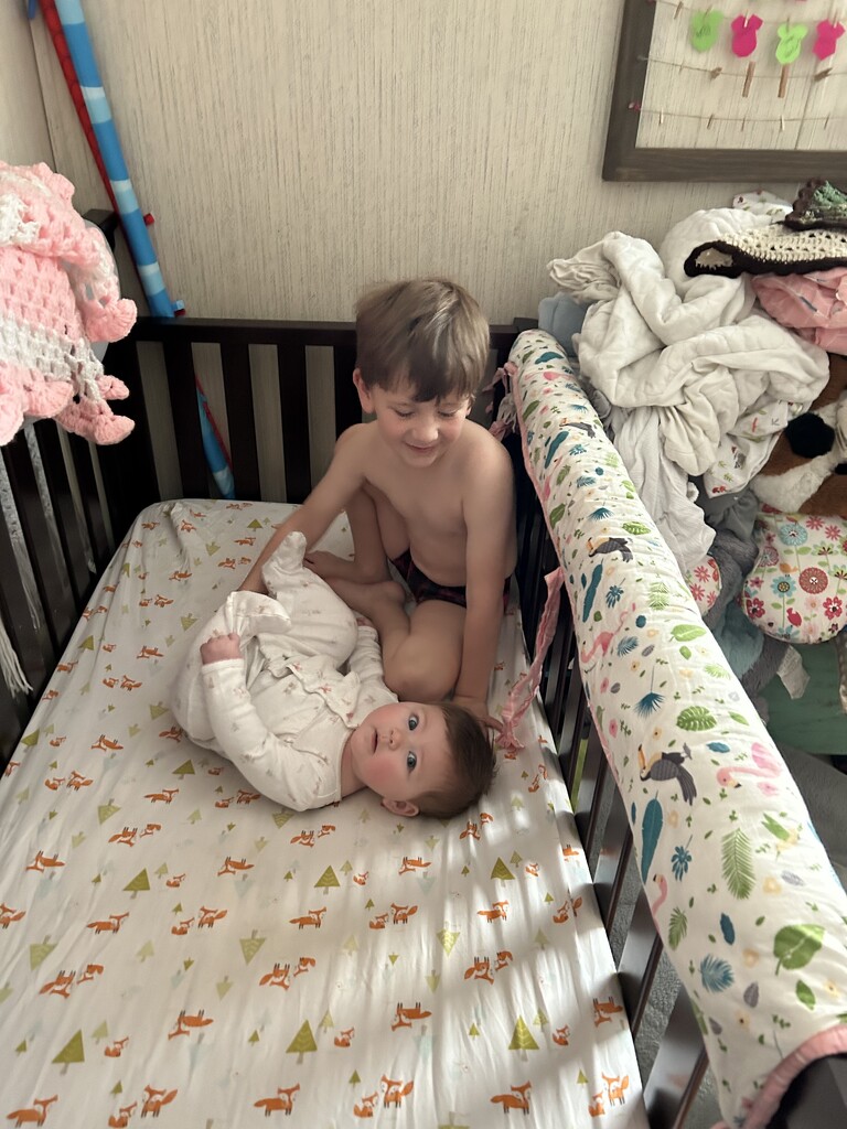 Helping sister wake up! by bellasmom