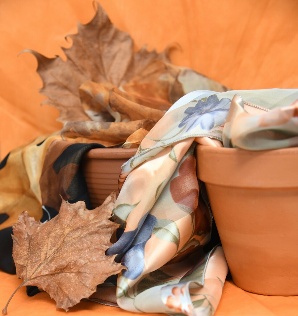 Terra Cotta Pots and Satin Scarfs by paintdipper
