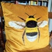 Velvet bee cushion 