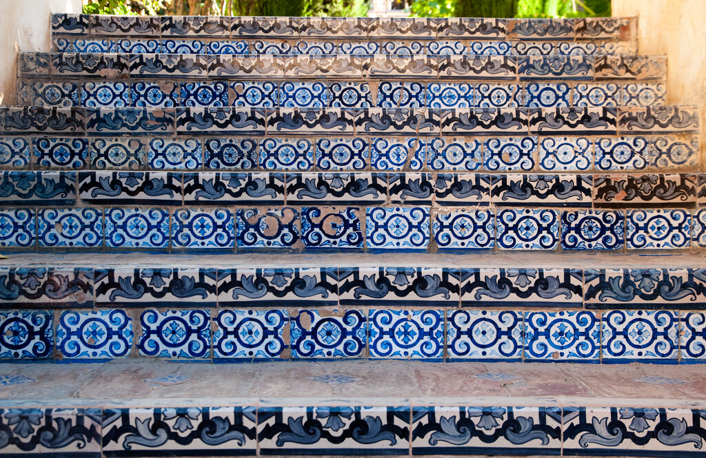 Blue mosaic tiles  by brigette