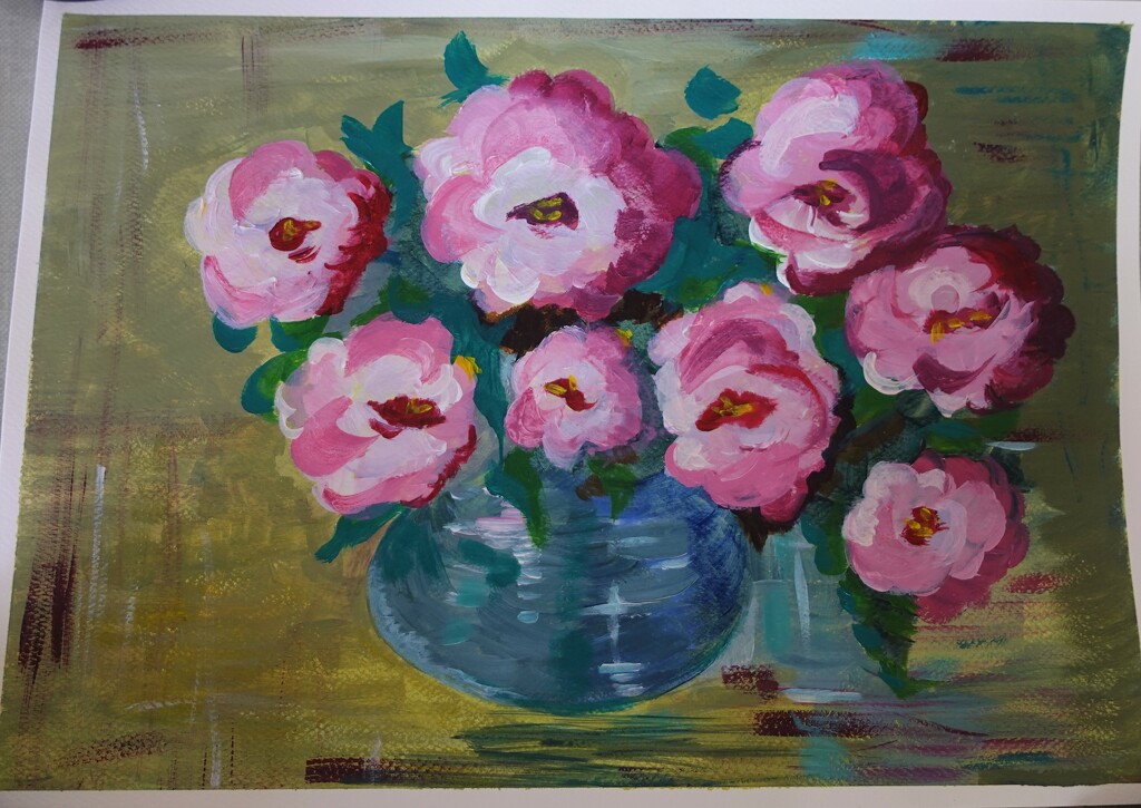 Peonies in Acrylics  by jenbo