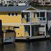 Yellow house boat and water taxi