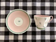 1st Apr 2023 - Pink Cup and saucer on gingham 