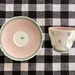Pink Cup and saucer on gingham 