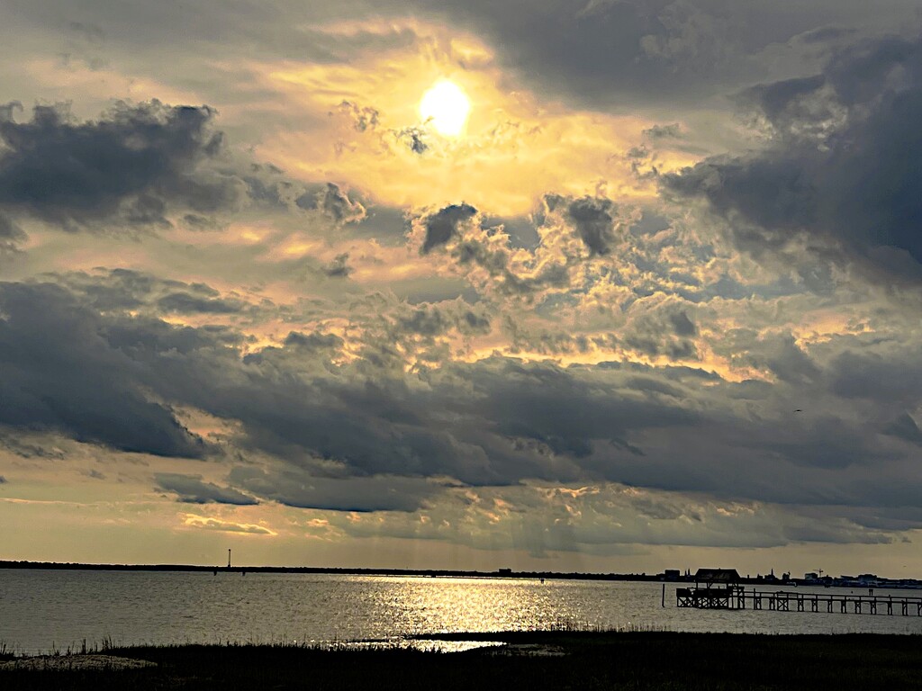 Afternoon sky over Charleston Harbor  by congaree