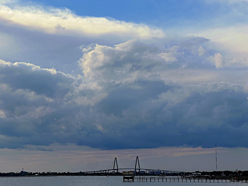 Ravenel Bridge on a cloud-filled afternoon. by congaree