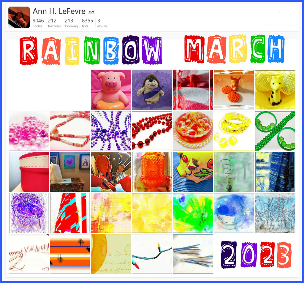 Rainbow March 2023 Calendar by olivetreeann