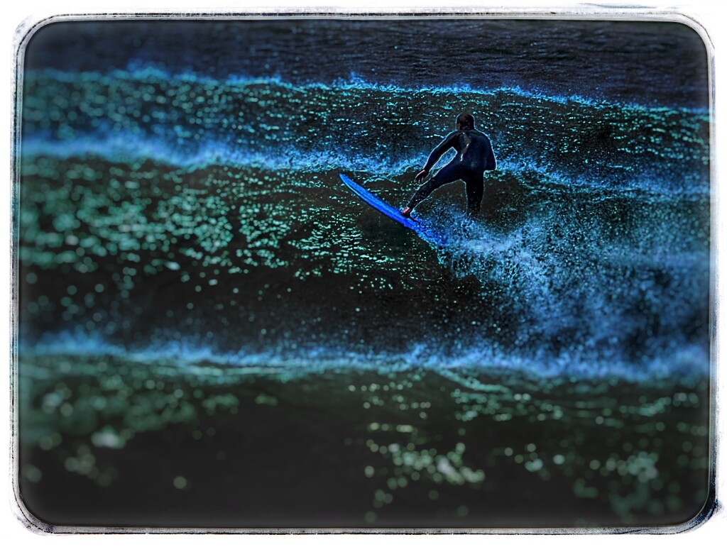 Surfer with faffing by Dawn