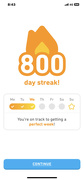 5th Apr 2023 - Screen shot of my successful 800 consecutive days studying my French on the free version of the Duolingo app!!! 800 days!!!