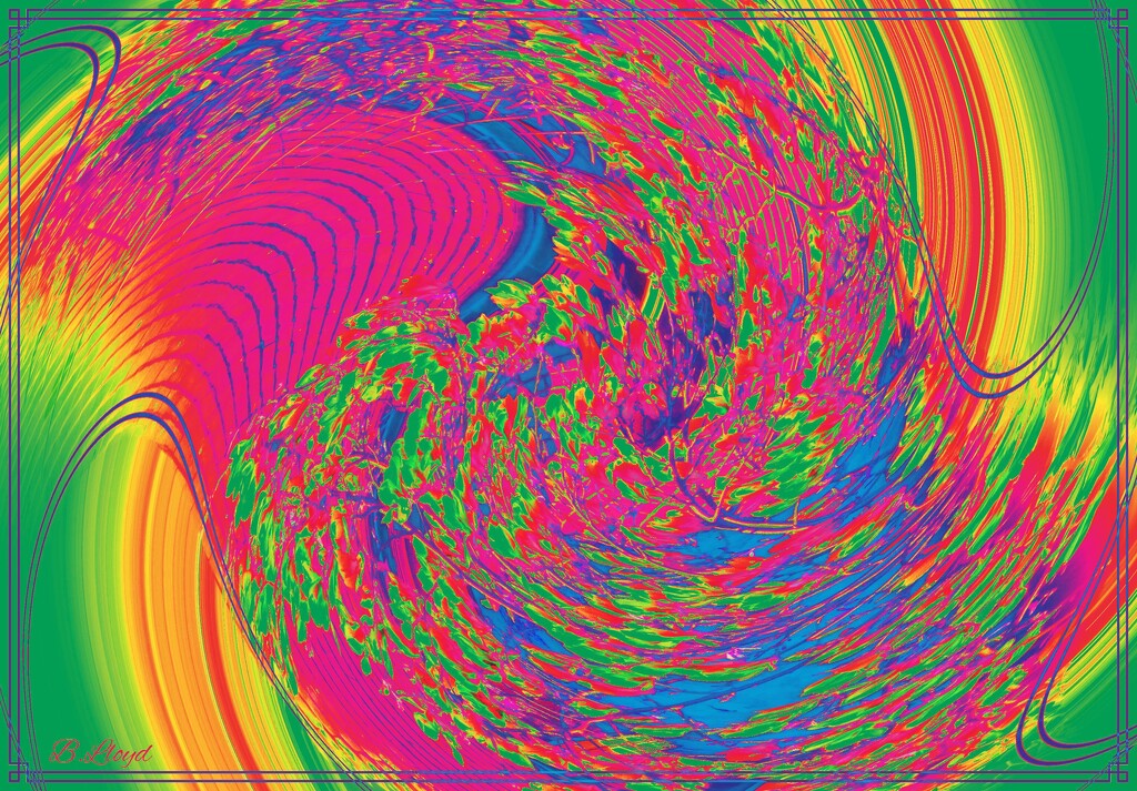 Neon twirl.  by beryl