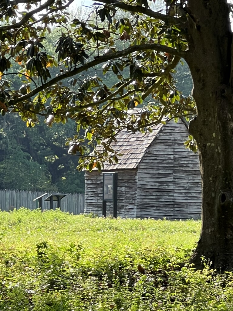 Early settler cabin, 1675 replica, Charles Towne Landing  by congaree