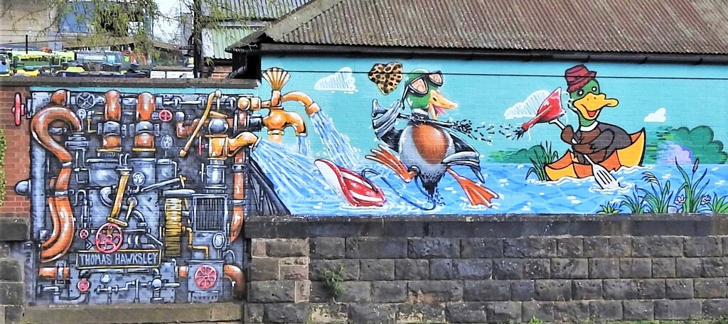 Canal Side Mural 2 Nottingham and Beeston Canal by oldjosh