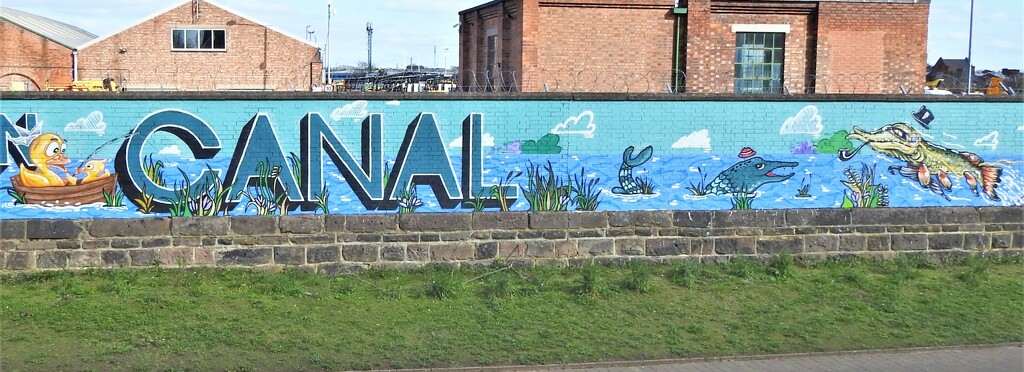 Canal Side Mural 6 Nottingham and Beeston Canal by oldjosh