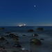Beach on a moonlit night by clearlightskies