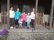 9th Apr 2023 - 6 Grandaughters outside Brambles Easter Holiday