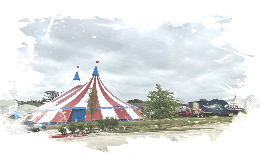 A small circus  tent popped up in our community by louannwarren