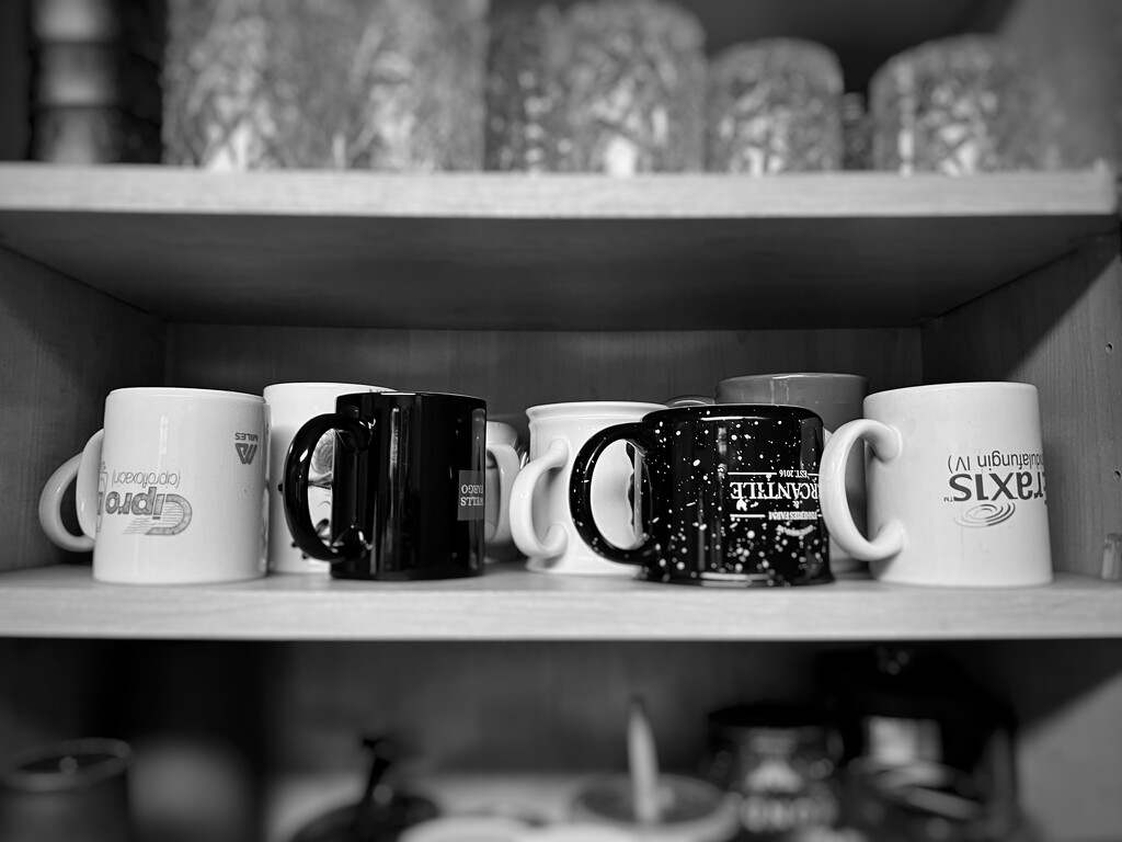 coffee mugs,b&w (day20) by amyk
