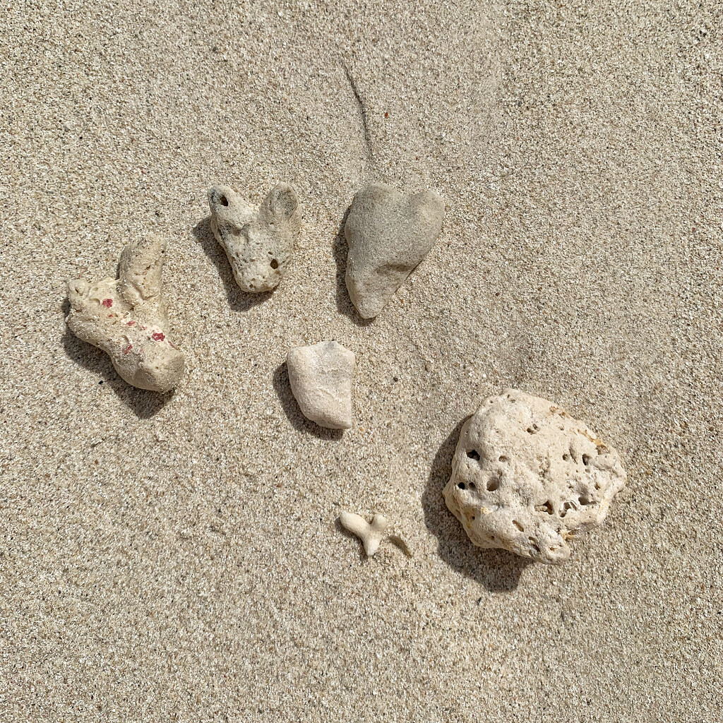 Four hearts on the beach.  by cocobella
