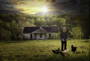 22nd Apr 2023 - boy with chickens in country TN