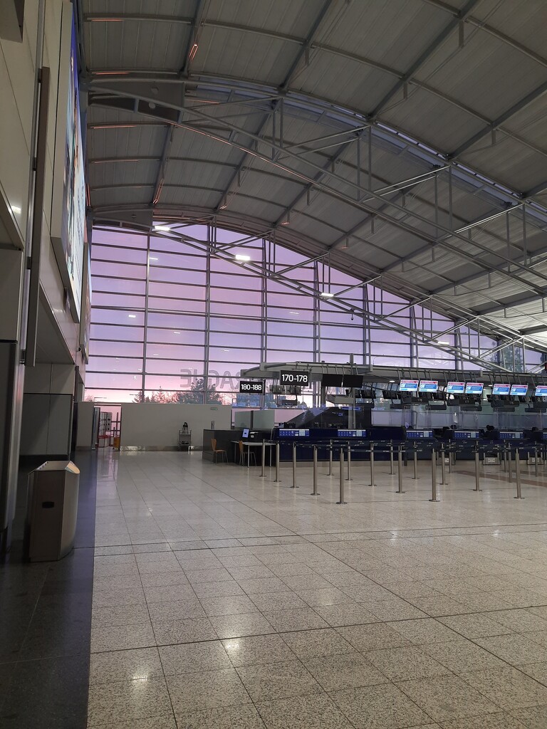 Sunrise at the airport by solarpower