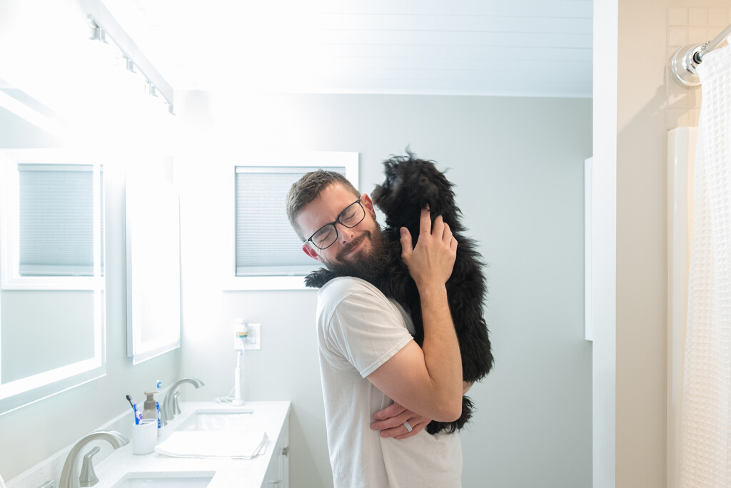 New Bathroom happy dog by mistyhammond