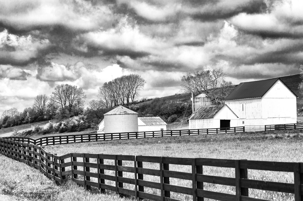 Fairfield County farm in B&W by ggshearron