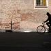 Silhouette of a cyclist  by caterina