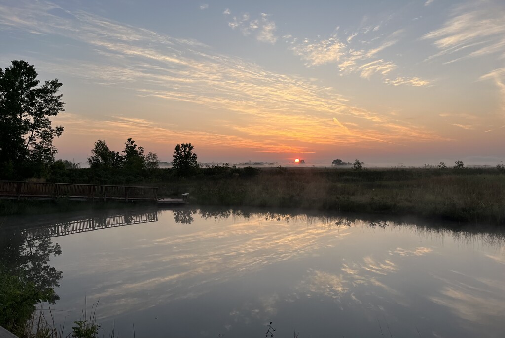 Sunrise Sky and Reflection  by genealogygenie