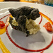 Fish on black rice crackers. 