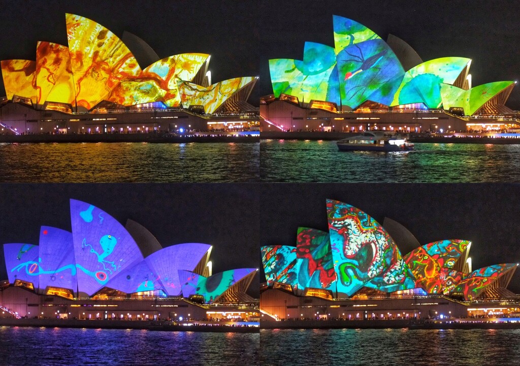 Sydneyvivid light show on the Opera House sails.  by johnfalconer