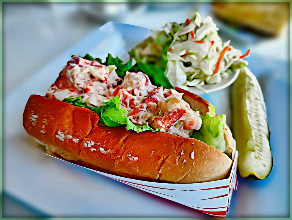 A Lobster Roll at the Sun and Surf  Restaurant by olivetreeann