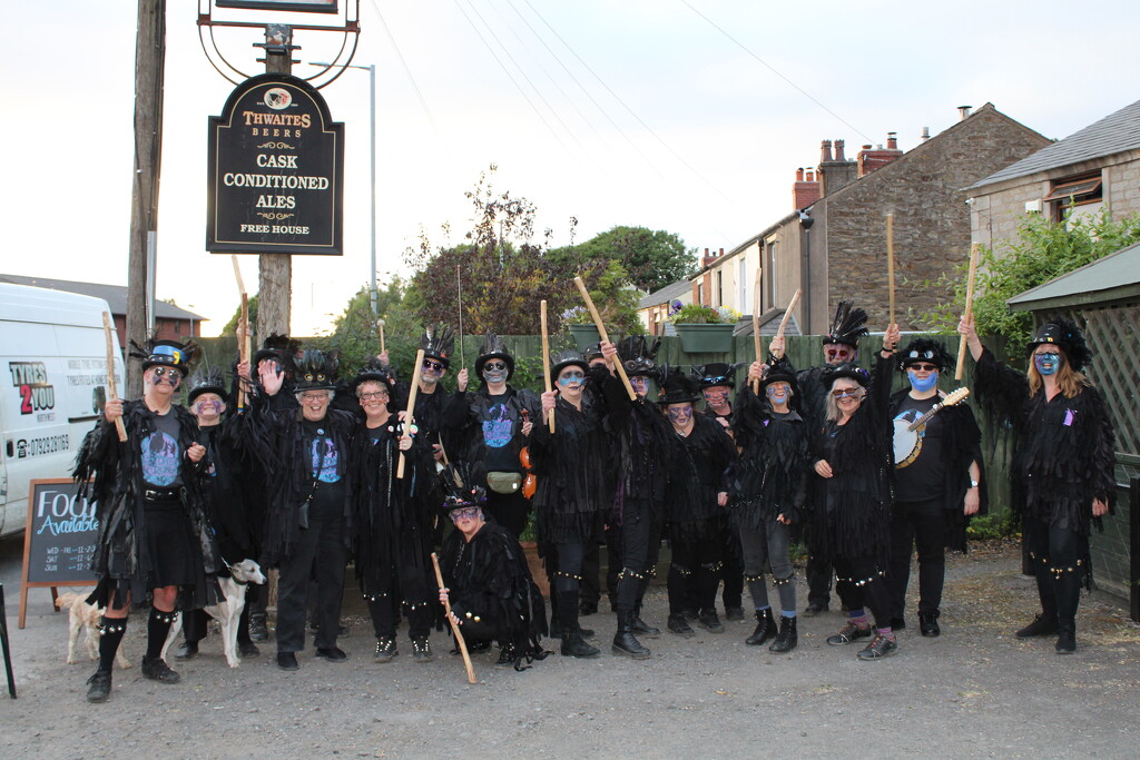 Stone the Crows Border Morris, at The Spinners Arms, Adlington by mazlu