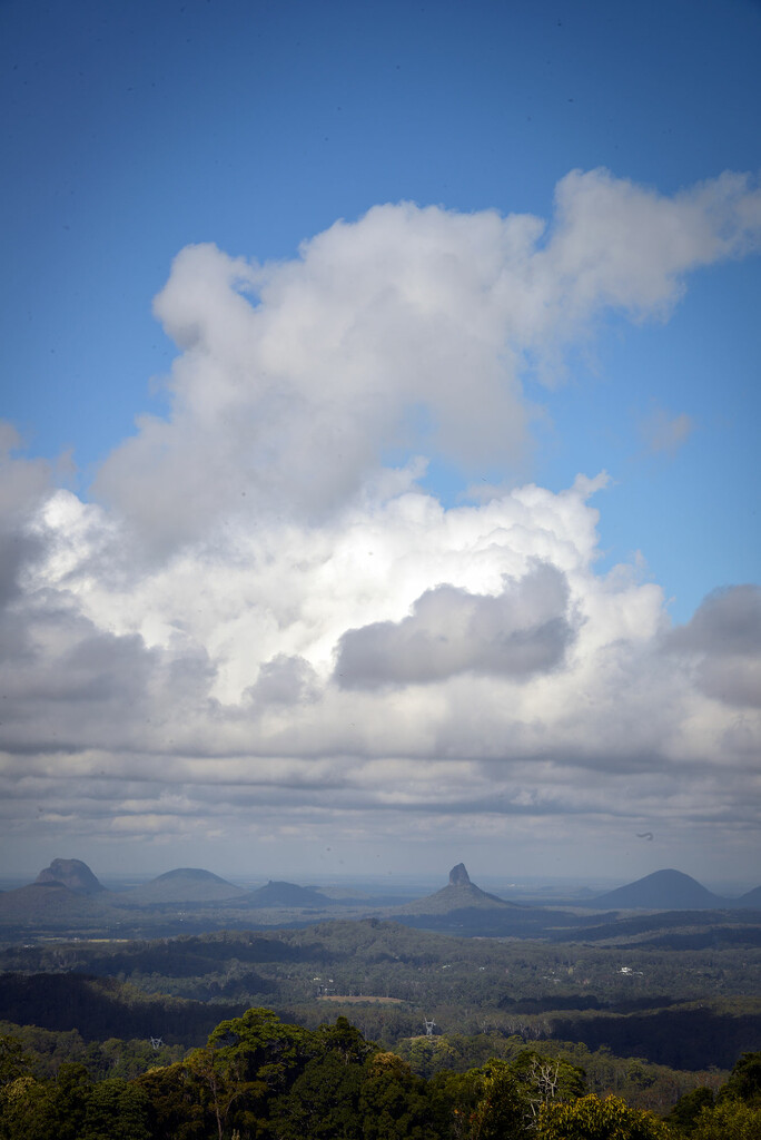 Clouds over the Glasshouse Mountains by jeneurell