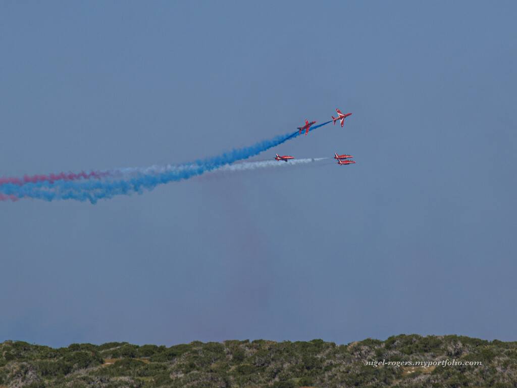 Red Arrows over the Mediterranean-4 by nigelrogers