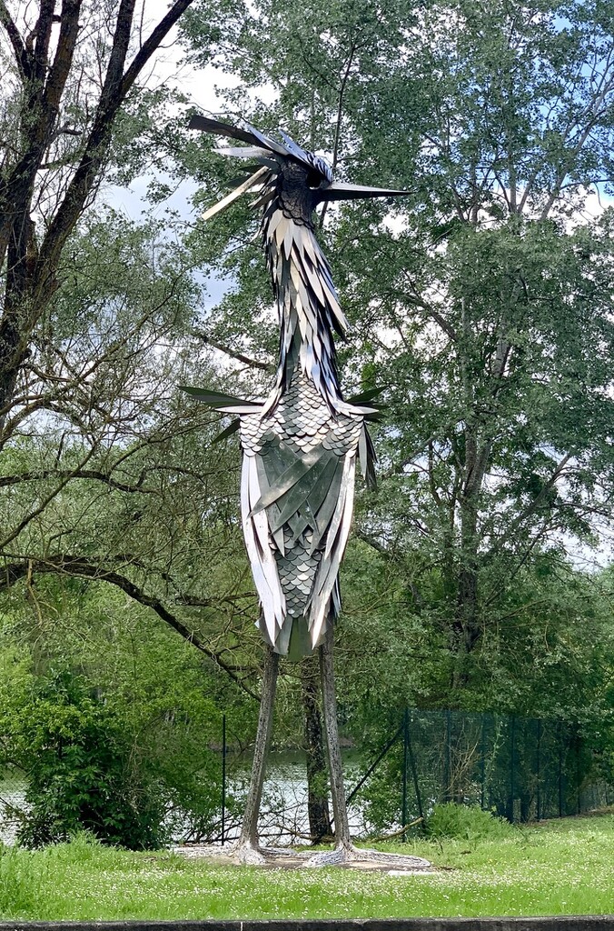 Grey Heron Statue by philm666