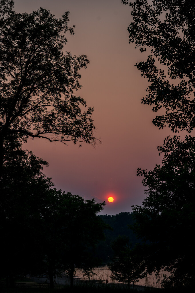 Wildfire haze sunset by jackies365