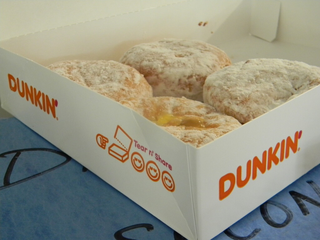 Box of Dunkin Donuts  by sfeldphotos