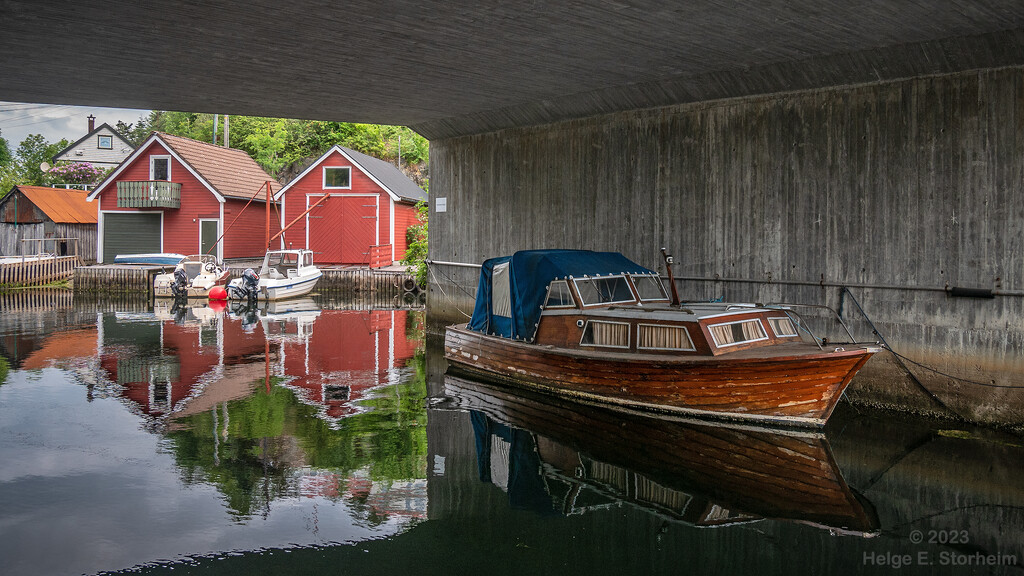 Old boat under the bridge by helstor365