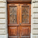 Four hearts on brown door.  by cocobella